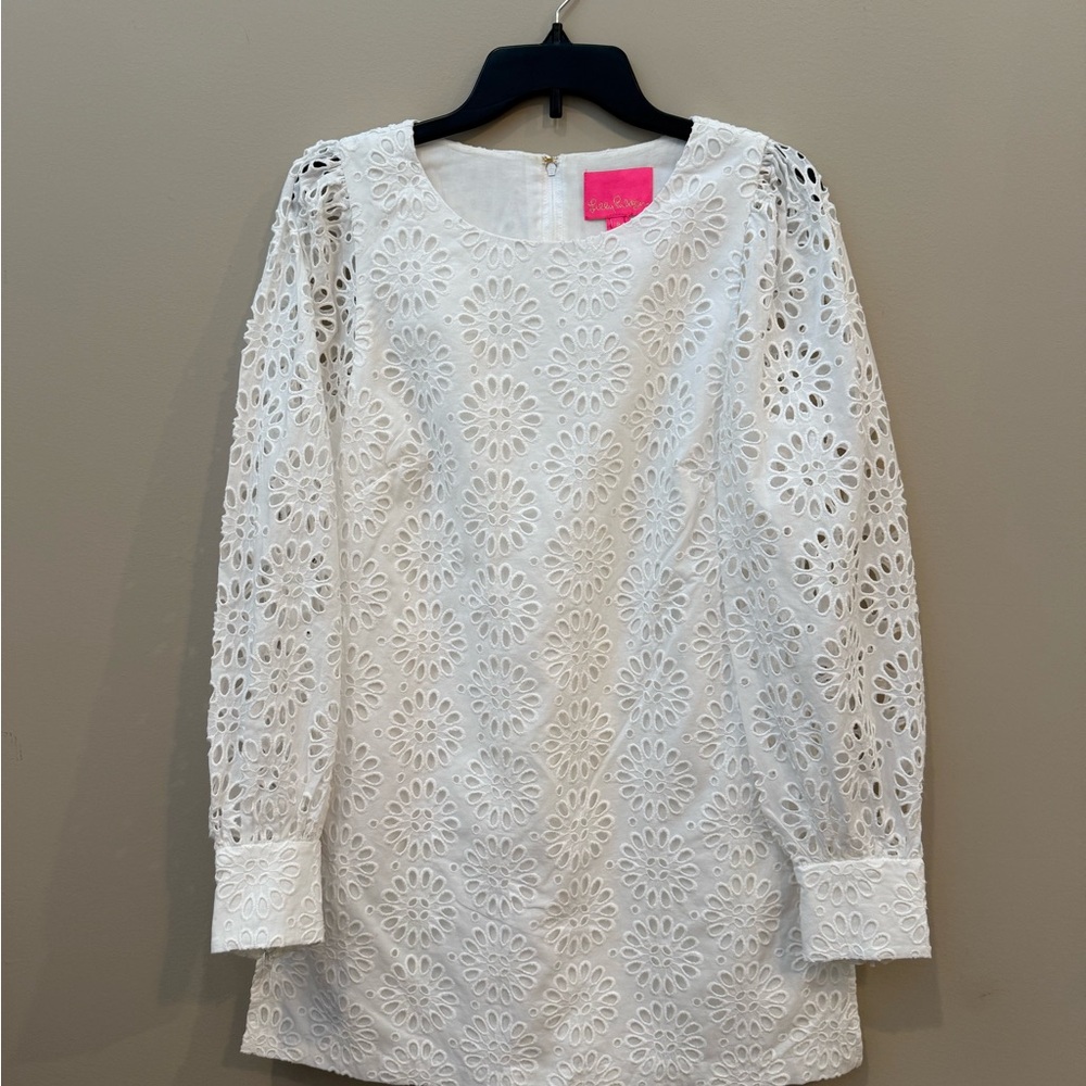 Lilly Pulitzer White Dress with Pink Tag